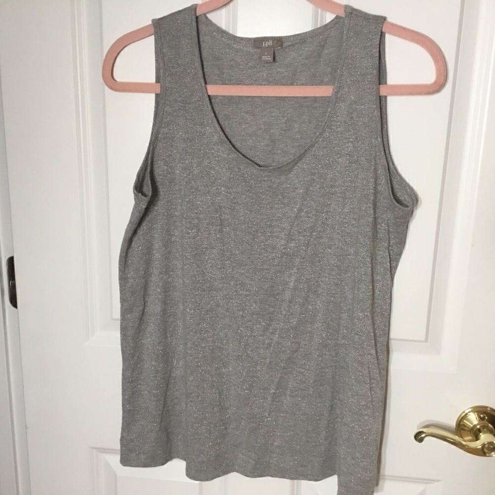 NWOT J Jill brand Women’s Size Small Sleeveless Silver Sparkle Tank.